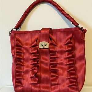 Harveys Lola Ruffle Seatbelt Hobo Shoulder Bag in Scarlett
